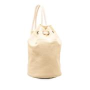 Hermès Vintage Pre-owned Bomull crossbodyvskor Beige, Dam