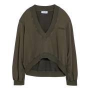 The Attico Crew Neck Sweatshirt Fall Collection Green, Dam