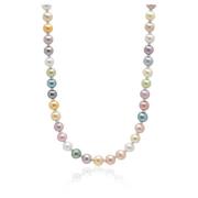 Nialaya Pastel Pearl Necklace with Silver Gray, Herr