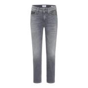 Cambio Grå Cropped Jeans med Glimmer Detaljer Gray, Dam