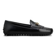 Tod's Svarta platta skor med fransar Black, Dam