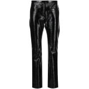 Courrèges Svarta Vinyl Skinny Byxor Black, Dam