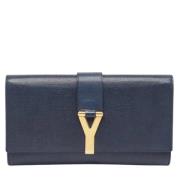 Yves Saint Laurent Vintage Pre-owned Laeder handvskor Blue, Dam