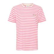 Saint Tropez Randig T-shirt Chateau Rose Pink, Dam