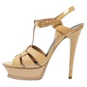 Yves Saint Laurent Vintage Pre-owned Laeder sandaler Beige, Dam