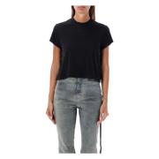 Rick Owens Cropped Small Level T-Shirt Black, Dam