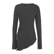 Cortana Silke Stretch Grafit Båthals Topp Black, Dam