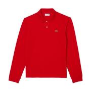 Lacoste Klassisk långärmad polo i levande rött Red, Herr