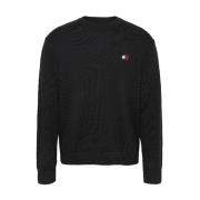 Tommy Jeans Svart Ulltröja Regular Fit Black, Herr