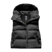 BomBoogie Ottawa Vest - Kort damdunväst i Bright Nylon Black, Dam