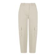 BomBoogie Straight Trousers Beige, Dam