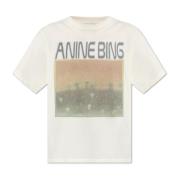 Anine Bing T-shirt med färgglatt tryck White, Dam