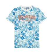 Vilebrequin Tahiti Flowers Bomull T-shirt Herr Blue, Herr