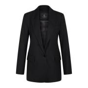 Bruuns Bazaar Svart Pinstripe Blazer Elegant Långärmad Black, Dam