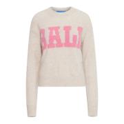 Ball Mjuk Stickad Pullover Blanc De Blanc White, Dam