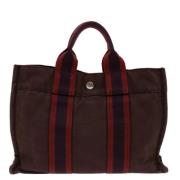 Hermès Vintage Pre-owned Canvas handvskor Red, Dam