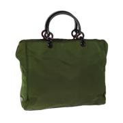 Prada Vintage Pre-owned Nylon handvskor Green, Dam