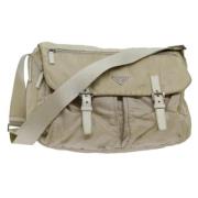 Prada Vintage Pre-owned Nylon prada-vskor Beige, Dam