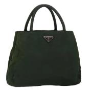 Prada Vintage Pre-owned Nylon handvskor Green, Dam