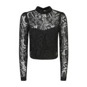 Twinset Svart Sweatshirt Aw24 Dammode Black, Dam