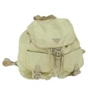 Prada Vintage Pre-owned Nylon ryggsckar Beige, Dam