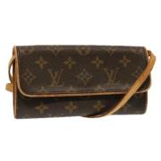 Louis Vuitton Vintage Pre-owned Canvas axelremsvskor Brown, Dam