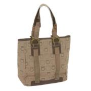 Salvatore Ferragamo Pre-owned Pre-owned Canvas handvskor Beige, Dam