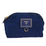 Prada Vintage Pre-owned Nylon necessrer Blue, Dam