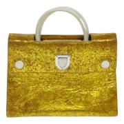 Dior Vintage Pre-owned Laeder handvskor Yellow, Dam