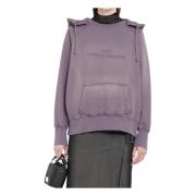 Maison Margiela Lila Upside-Down Logo Hoodie Purple, Dam