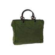 Prada Vintage Pre-owned Nylon handvskor Green, Dam