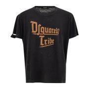 Dsquared2 Svart Bomull T-shirt Black, Herr