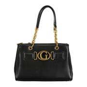 Guess Snygg Dual-Handle Handväska med Kontrastdetaljer Black, Dam