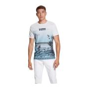 Guess T-shirt med djurprint, kort ärm White, Herr