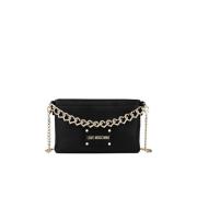 Moschino Svart Logo Plaque Crossbody Väska Black, Dam