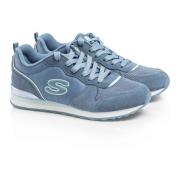 Skechers Blå Mocka Damsneakers Step N Fly Blue, Dam