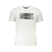 Cavalli Class Vit Bomull Tryckt Logotyp T-Shirt White, Herr