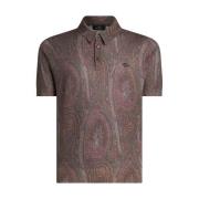 Etro Burgundy Paisley Polo Shirt Red, Herr