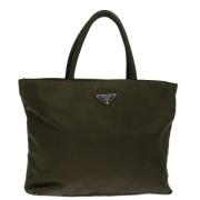 Prada Vintage Pre-owned Nylon handvskor Green, Dam