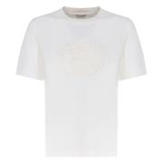 Burberry Vit Bomull T-shirt med Rund Krage White, Dam