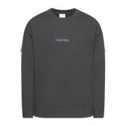 Calvin Klein Grå Bas Sweatshirt - Rund Hals Lång Ärm Gray, Herr