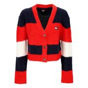 Tommy Hilfiger Färgblock V-ringad Cardigan Mörk Natt Marin Multicolor,...