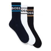 Boss Rib Stripe Cc 3P Socks Multicolor, Herr