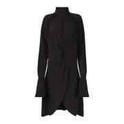 Nina Ricci Svart High Neck Midi Klänning Black, Dam