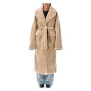 Urbancode Vändbar Shearling Långrock Kamel Beige, Dam