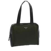 Prada Vintage Pre-owned Nylon totevskor Green, Dam