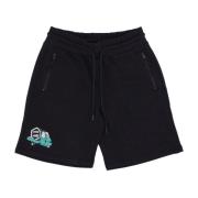 Dolly Noire Svarta Sweatpant Shorts Elastisk Midja Black, Herr