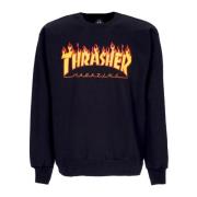 Thrasher Flame Crewneck Sweatshirt Svart/Gul Black, Herr