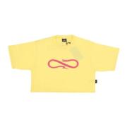 Propaganda Logo Crop Top Tee Yellow, Dam