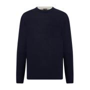 Kiton Melange Wool T-Shirt Blue, Herr